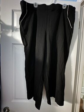Max Studio London Black Wide Leg Pants Women’s 3XL | Stretch Pull-On Dress Pants